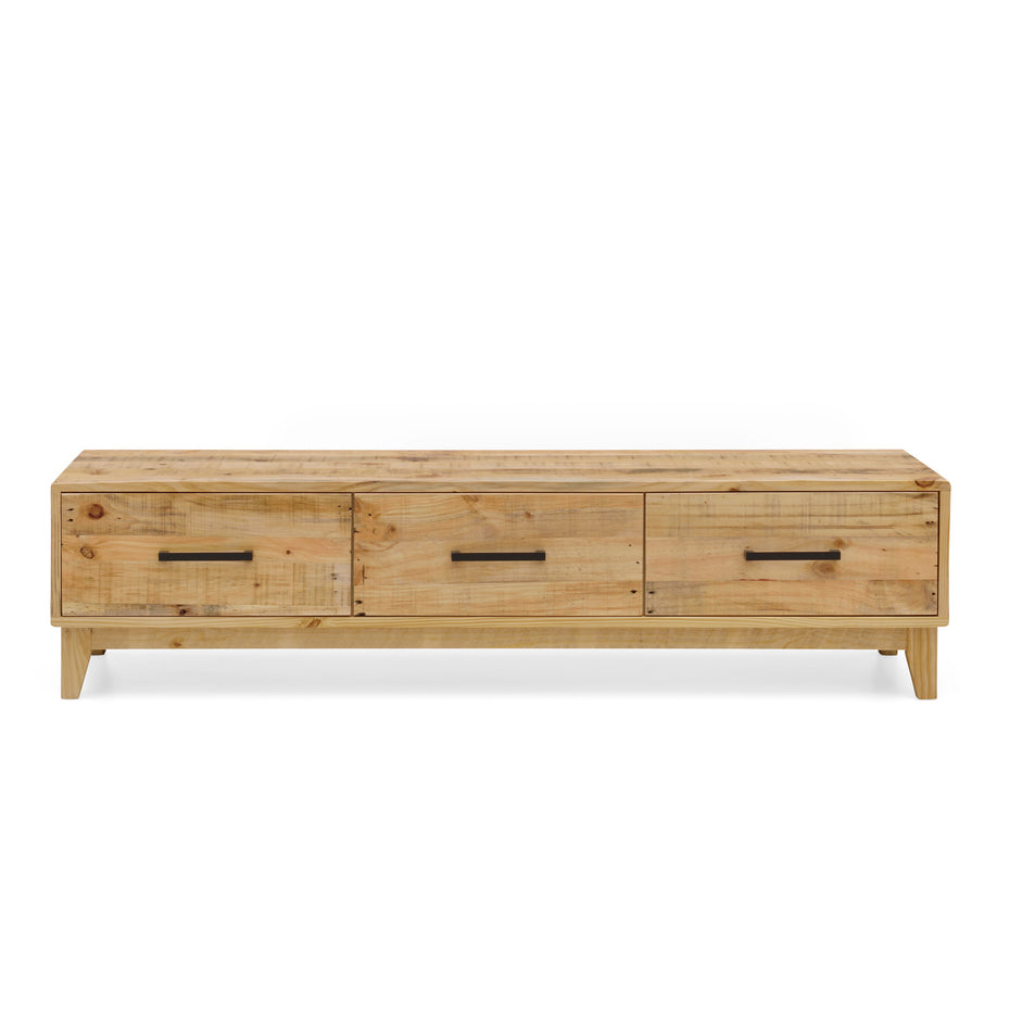 Portland Recycled Pine Timber 3 Drawer 180cm TV Unit