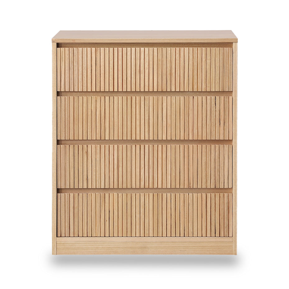 Kuka Ashwood Timber 4 Drawer Tallboy