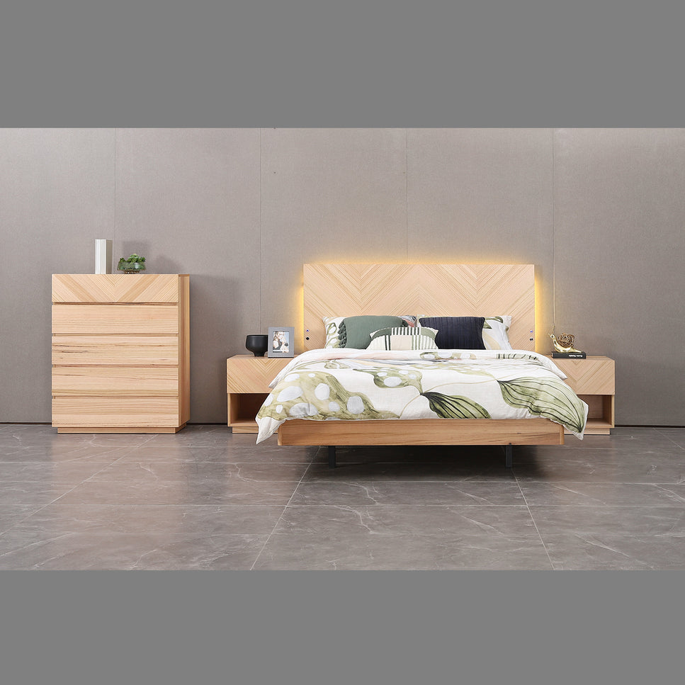 Jazzlyn Plus Queen Bed - with LED Lights & USB