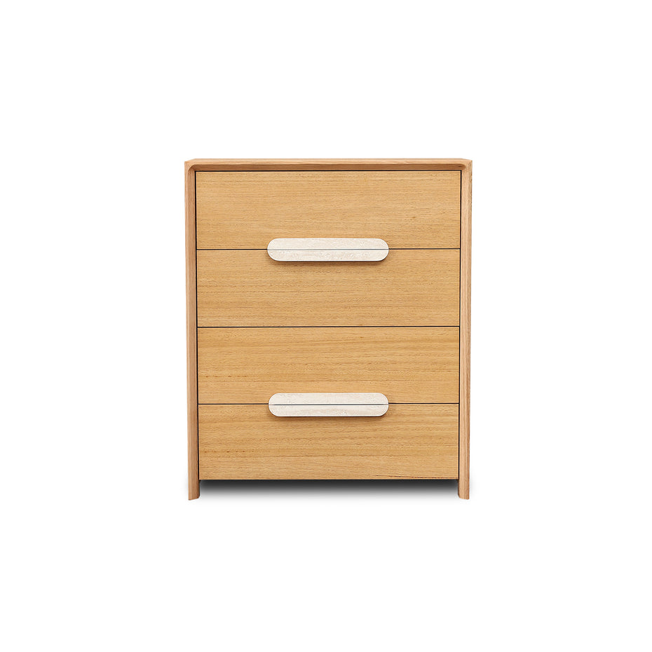 Milos Tallboy with Beige Travertine Stone Handle - 4DRW
