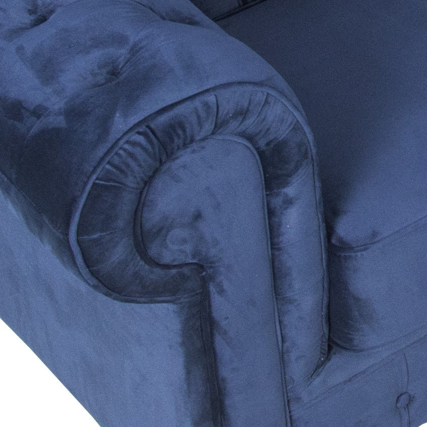 CLEO Navy Blue Velvet 3 seater