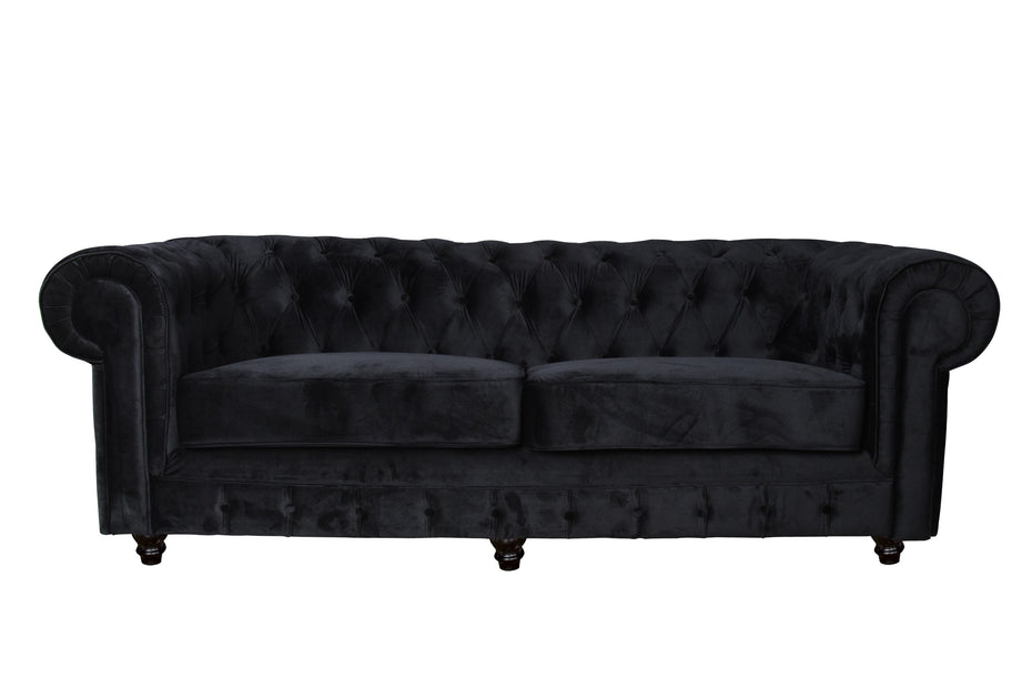 CLEO Black Velvet 3 seater Couch