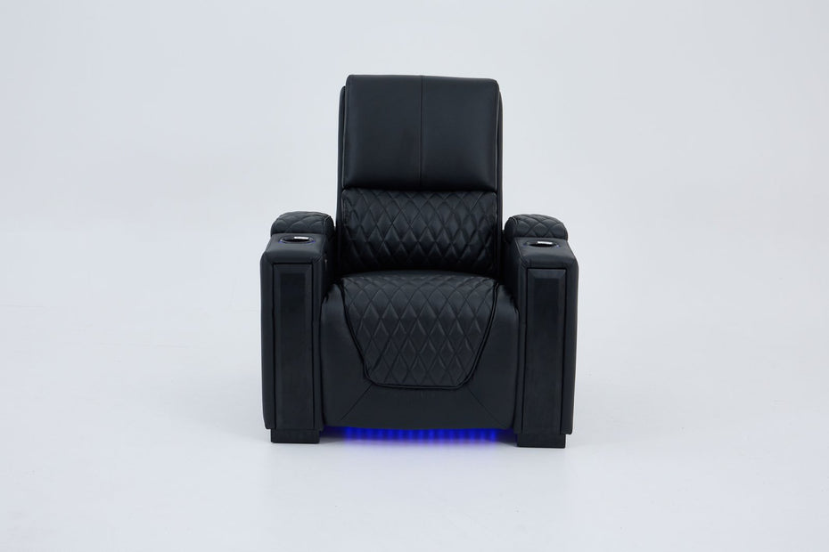 Alexandra Home Theatre Single Electric Recliner Black