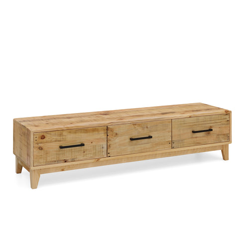 Portland Recycled Pine Timber 3 Drawer 180cm TV Unit