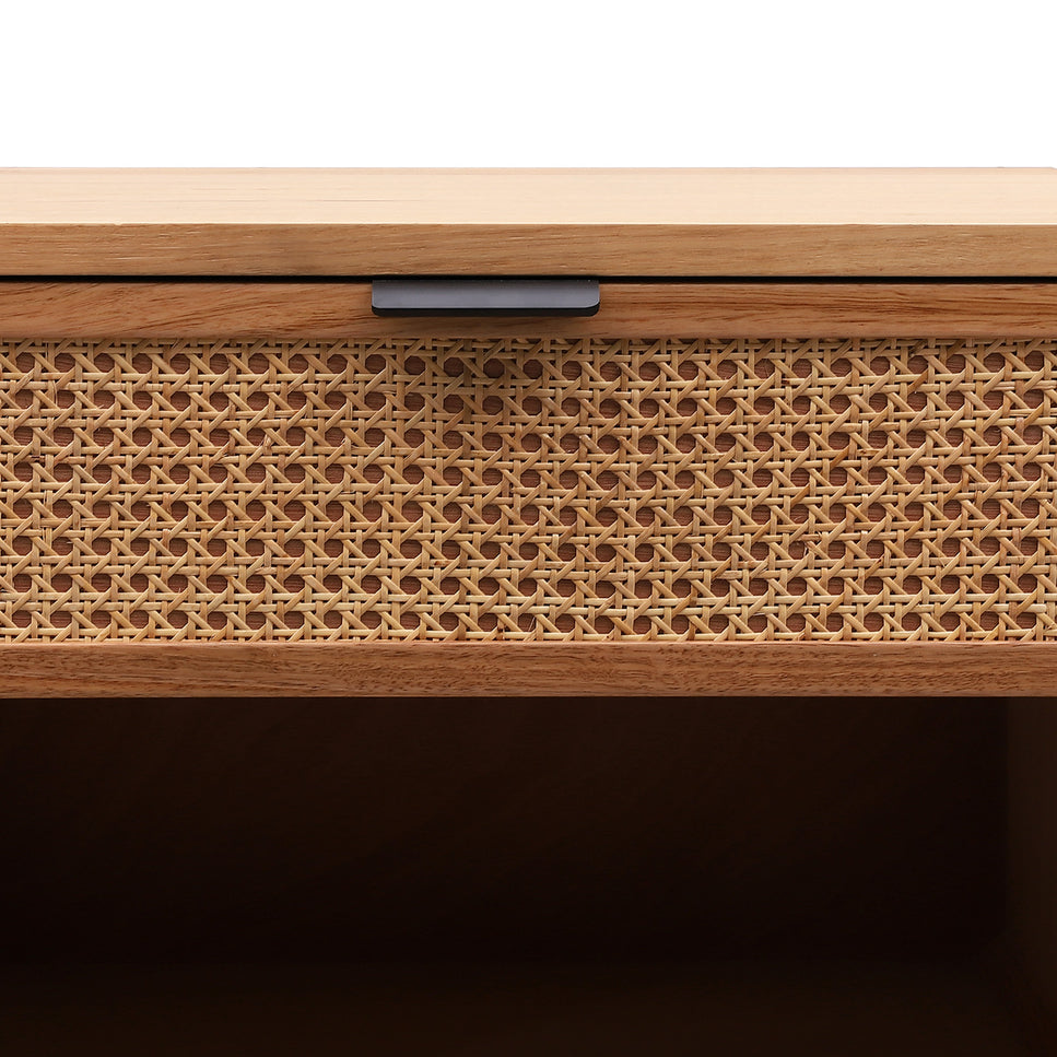 Junta Messmate Timber & Natural Rattan Bedside Table