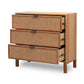 Junta Messmate Timber & Natural Rattan 3 Drawer Tallboy