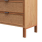 Junta Messmate Timber & Natural Rattan 3 Drawer Tallboy