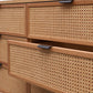 Junta Messmate Timber & Natural Rattan 6 Drawer Dresser