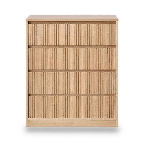 Kuka Ashwood Timber 4 Drawer Tallboy