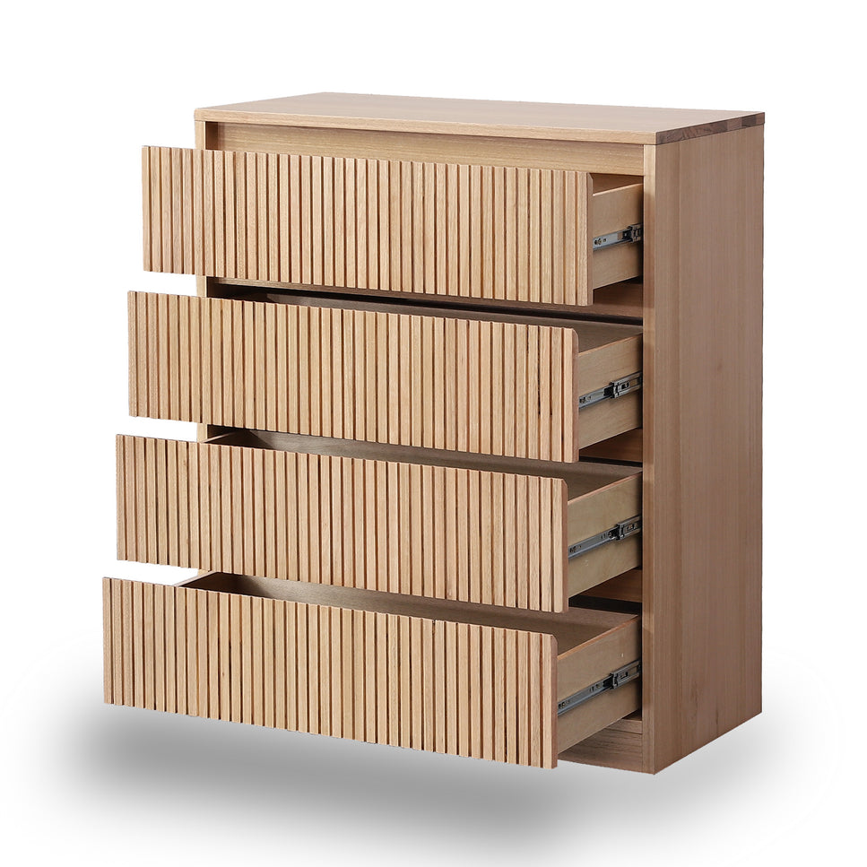Kuka Ashwood Timber 4 Drawer Tallboy
