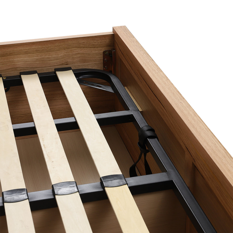 Flin Tasmanian Oak Gas Lift Bed Frame - Queen