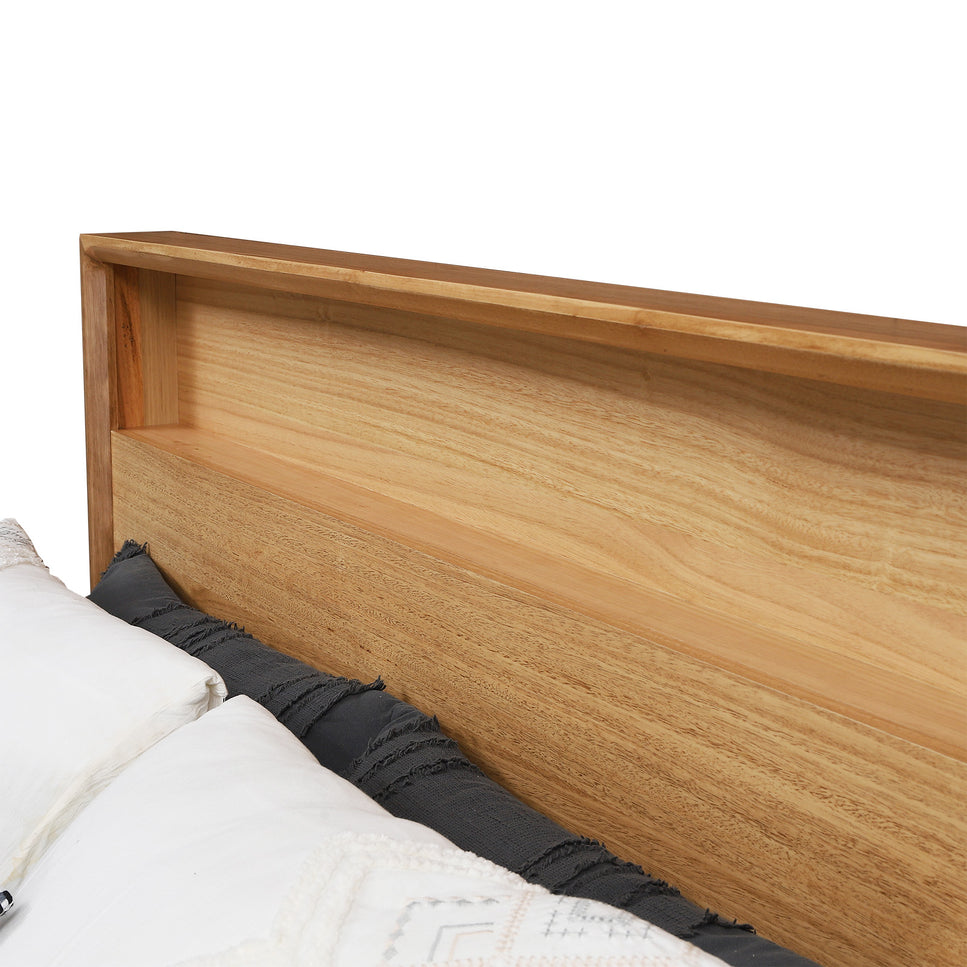 Flin Tasmanian Oak Gas Lift Bed Frame - Queen