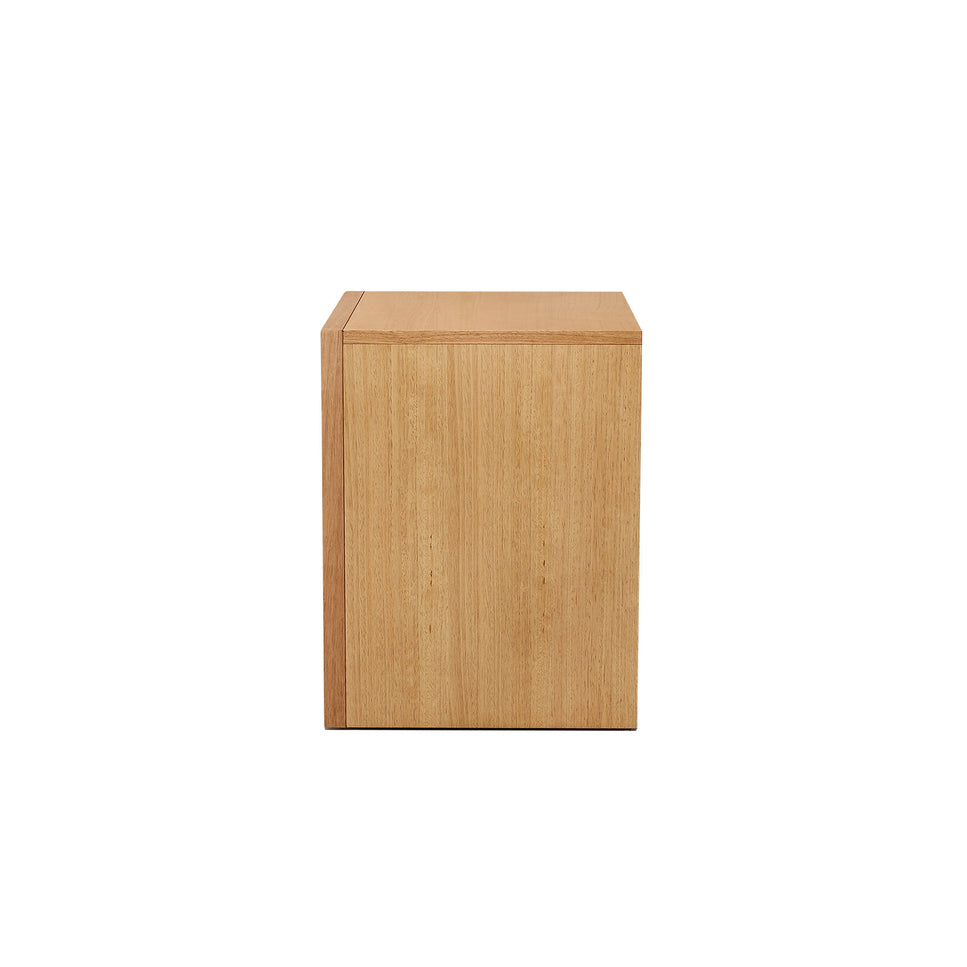 Milos Bedside Table with Beige Travertine Stone Handle