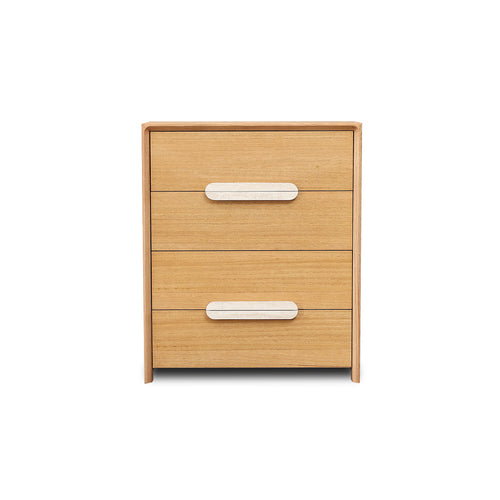 Milos Tallboy with Beige Travertine Stone Handle - 4DRW