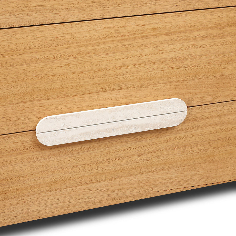 Milos Tallboy with Beige Travertine Stone Handle - 4DRW