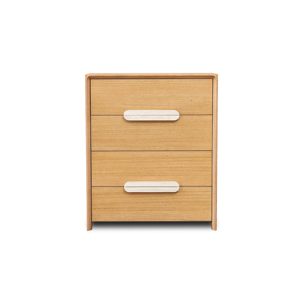 Milos Tallboy with Beige Travertine Stone Handle - 4DRW