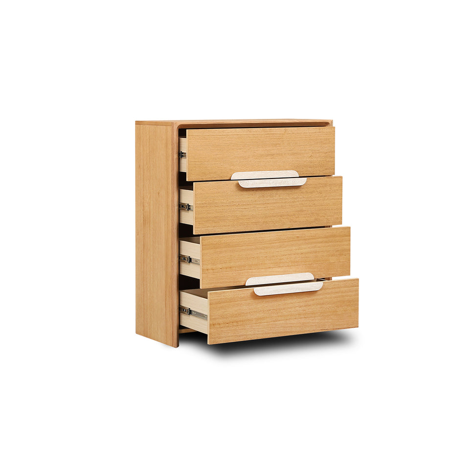 Milos Tallboy with Beige Travertine Stone Handle - 4DRW