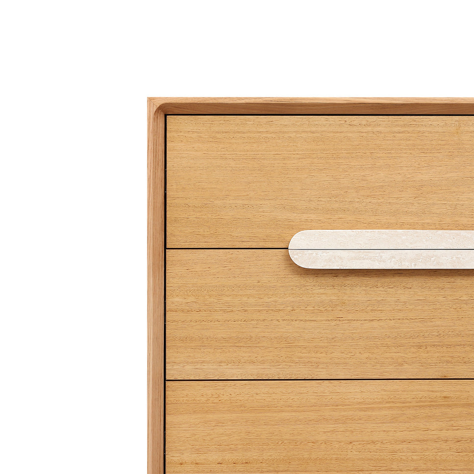 Milos Tallboy with Beige Travertine Stone Handle - 4DRW