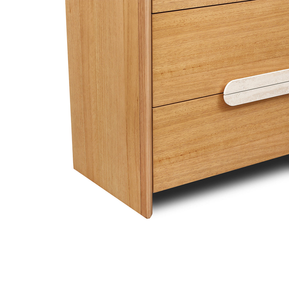 Milos Tallboy with Beige Travertine Stone Handle - 4DRW