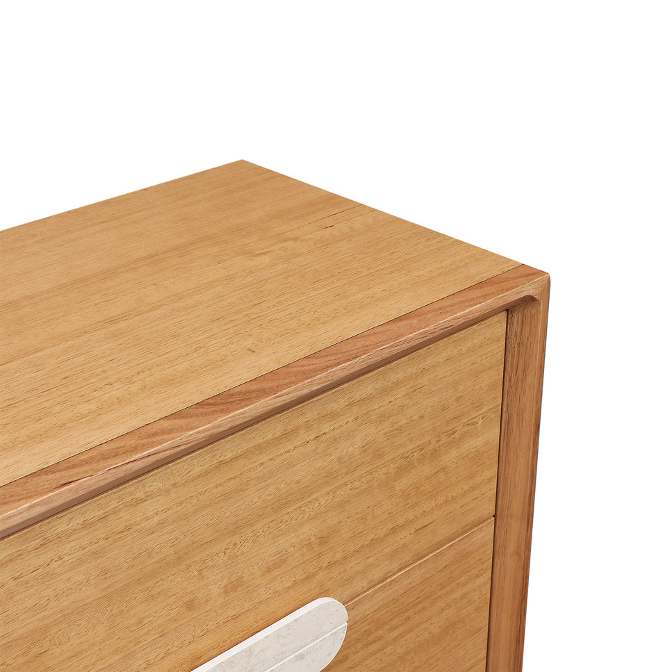 Milos Dresser with Beige Travertine Stone Handle - 6DRW