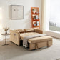 Matilda Convertible Velvet Sleeper Sofa Bed with USB charger Khaki