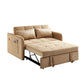Matilda Convertible Velvet Sleeper Sofa Bed with USB charger Khaki