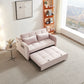 Matilda Convertible Velvet Sleeper Sofa Bed with USB charger Pink