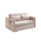 Matilda Convertible Velvet Sleeper Sofa Bed with USB charger Pink