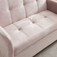 Matilda Convertible Velvet Sleeper Sofa Bed with USB charger Pink
