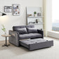 Matilda Convertible Velvet Sleeper Sofa Bed with USB charger Grey