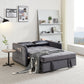 Matilda Convertible Velvet Sleeper Sofa Bed with USB charger Grey