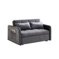 Matilda Convertible Velvet Sleeper Sofa Bed with USB charger Grey
