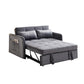 Matilda Convertible Velvet Sleeper Sofa Bed with USB charger Grey