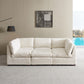 Lily Corduroy Fabric Modular Sofa Set 6 Seater Beige