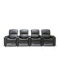 Anna Black Leather Electric Recliner 4 Seater