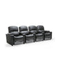 Anna Black Leather Electric Recliner 4 Seater