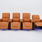 Alexandra Luxury Home Theatre Electric Recliner 4 Seater Orange