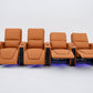 Alexandra Luxury Home Theatre Electric Recliner 4 Seater Orange