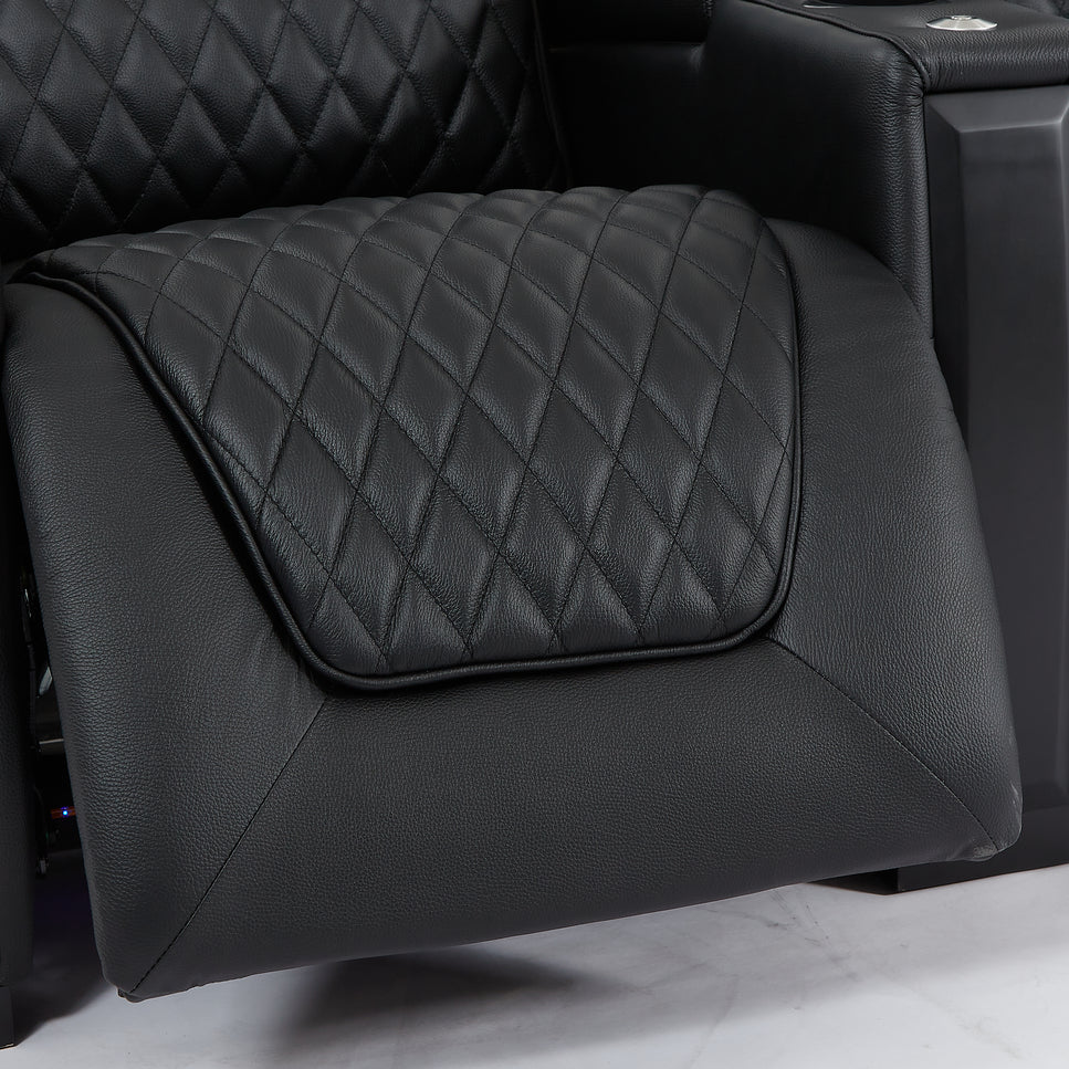 Alexandra Luxury Home Theatre Electric Recliner 3 Seater Black