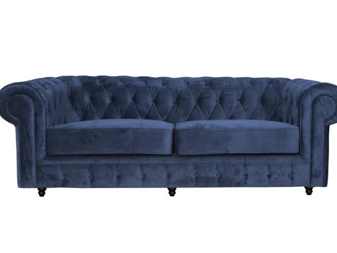 CLEO  Navy Blue Velvet 3 seater