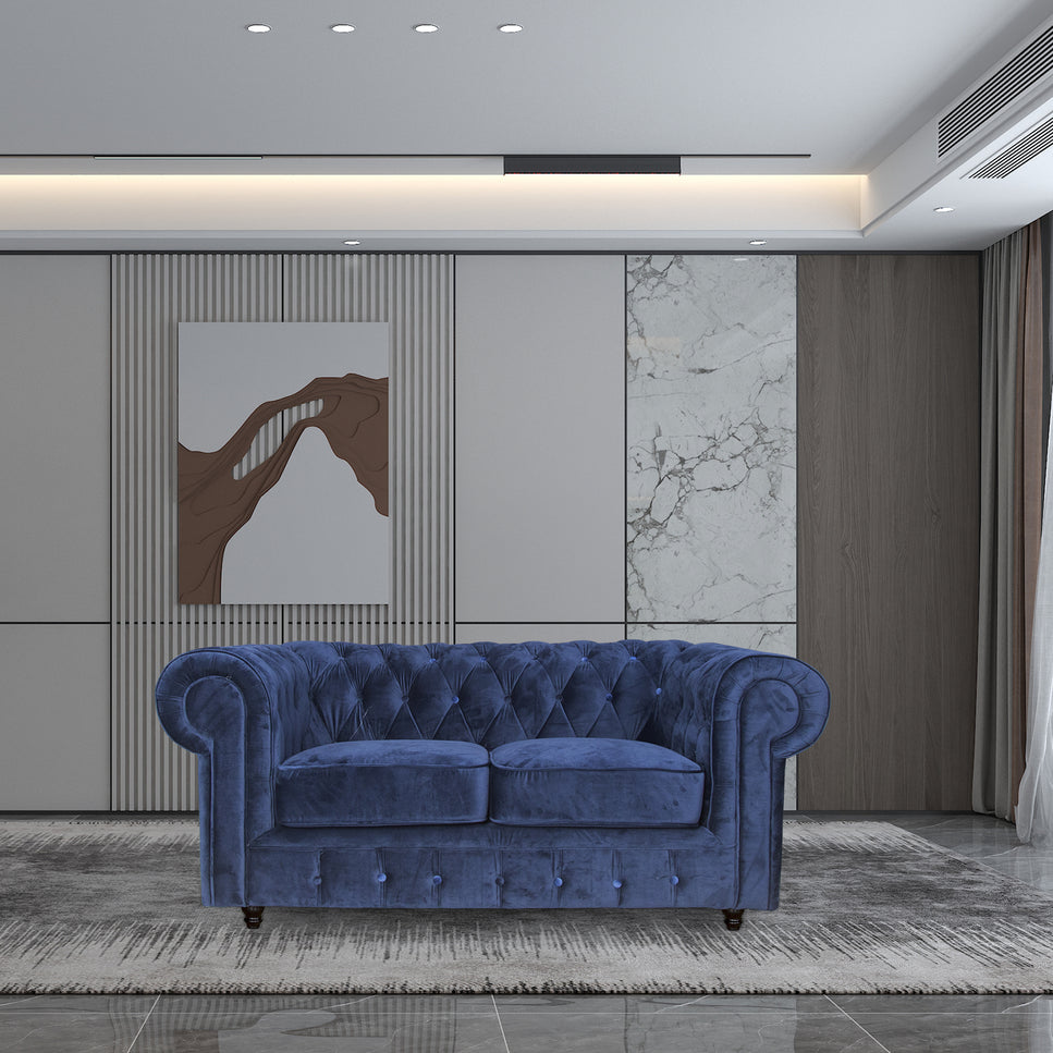 CLEO  Navy Blue Velvet 2 seater