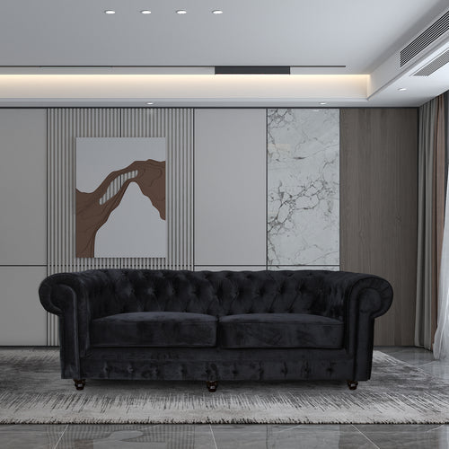 CLEO  Black Velvet 3 seater