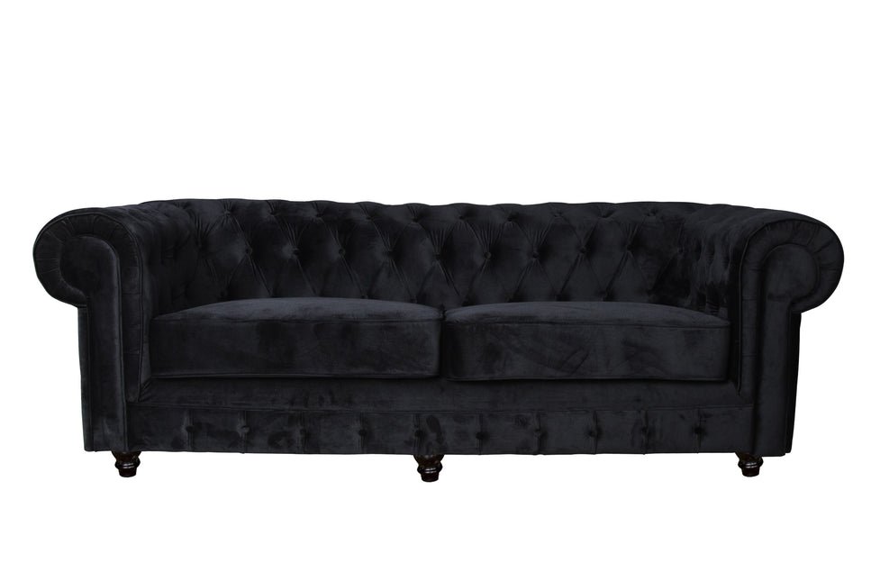 CLEO  Black Velvet 3 seater