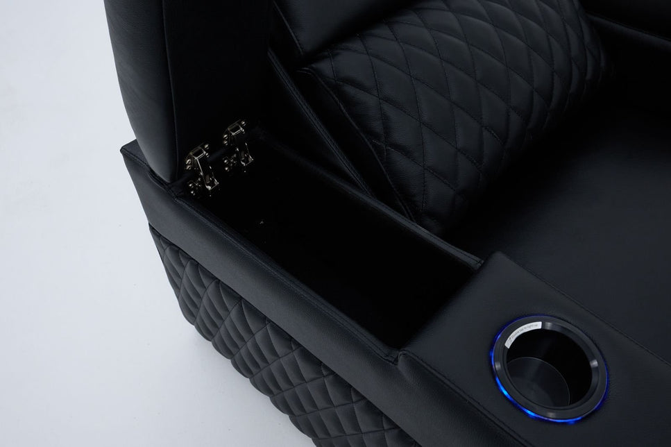 Alexandra Home Theatre Single Electric Recliner Black