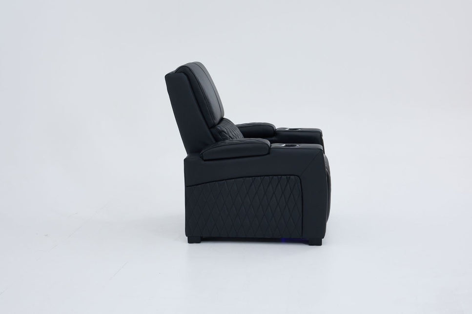Alexandra Home Theatre Single Electric Recliner Black