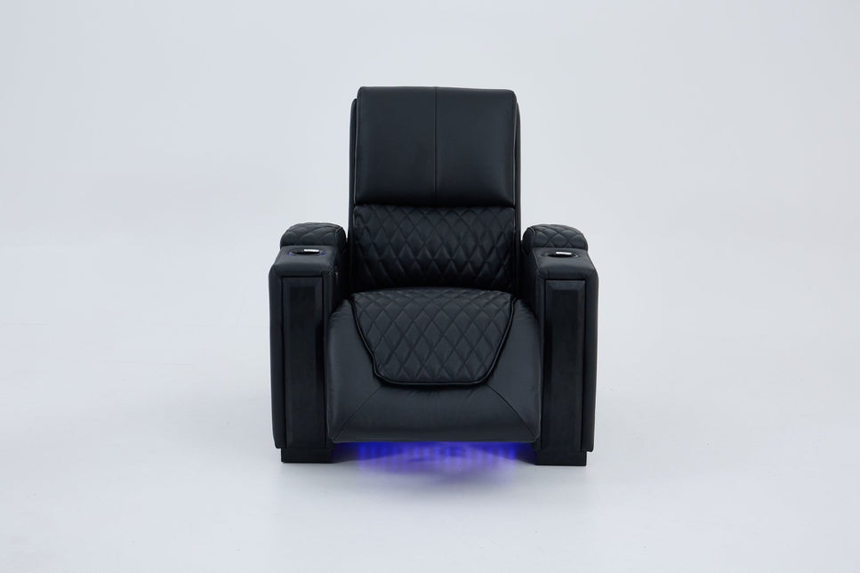Alexandra Home Theatre Single Electric Recliner Black