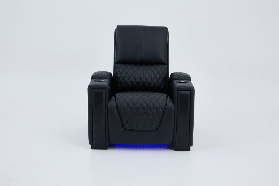 Alexandra Home Theatre Single Electric Recliner Black