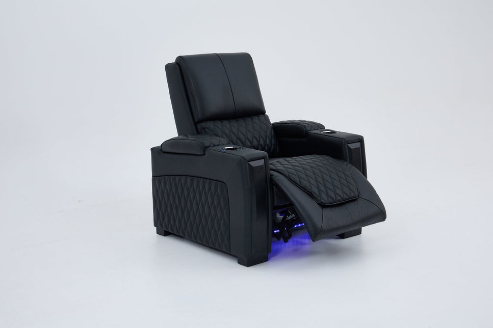 Alexandra Home Theatre Single Electric Recliner Black