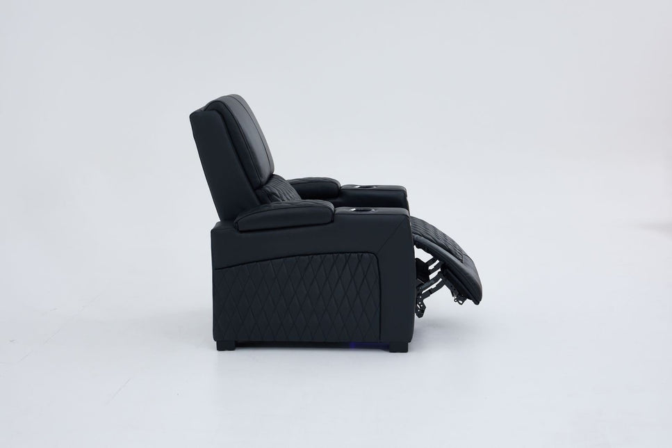 Alexandra Home Theatre Single Electric Recliner Black