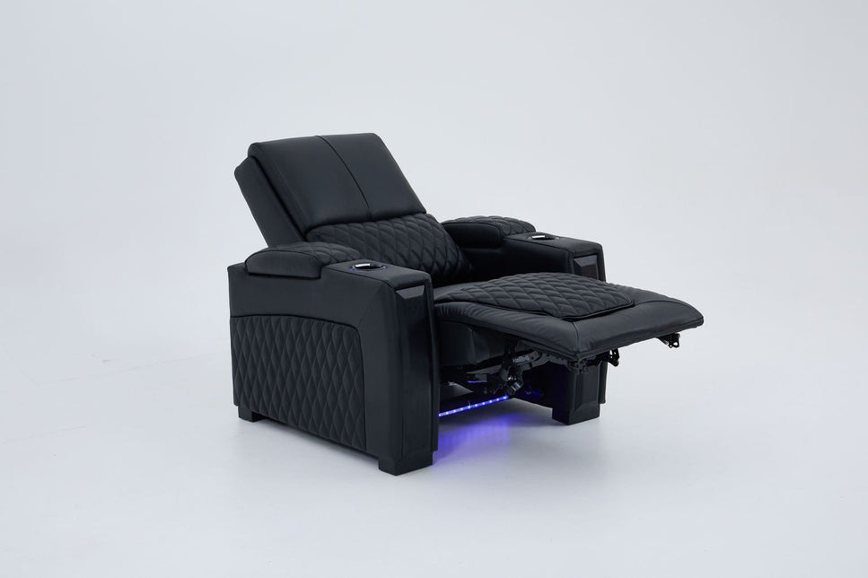 Alexandra Home Theatre Single Electric Recliner Black